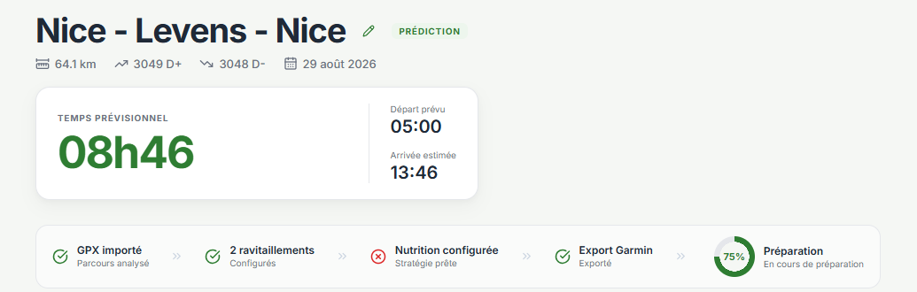Prédire ta prochaine course — capture d'écran MyRunPerf